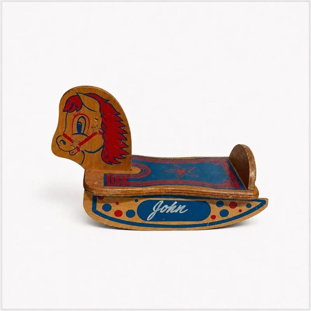Vintage Chadwick Miller Wooden Rocking Horse Cowboy Toy 1950s John